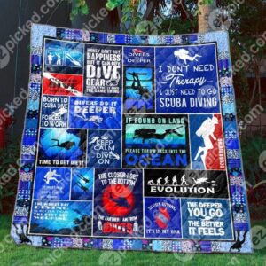 Born To Scuba Dive Quilt Blanket For Men Bn14  Quilt